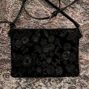 Lucky Brand black embroidered crossbody purse.